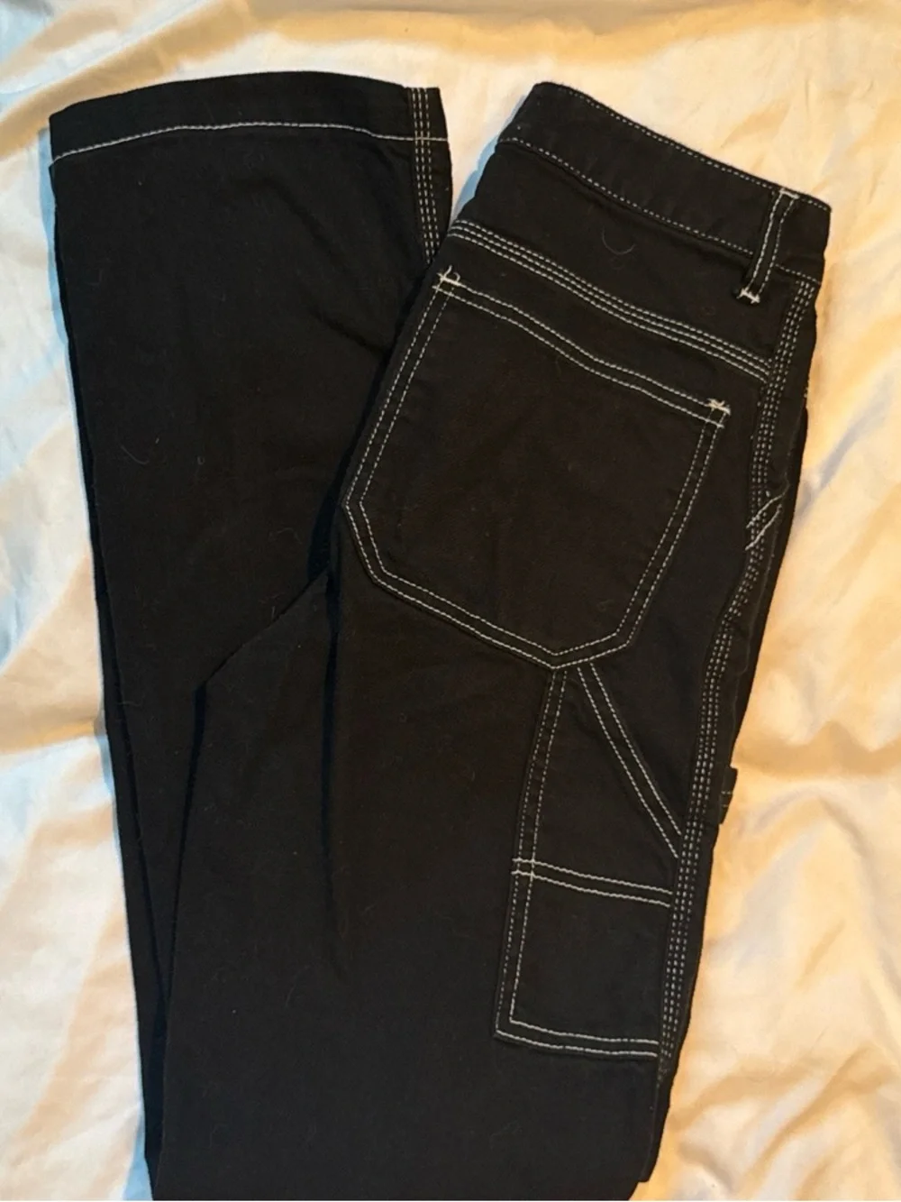 Women's Black Jeans with Contrast Stitching